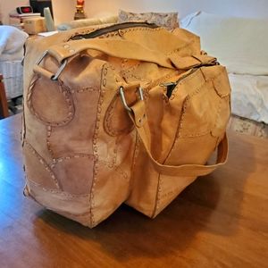 Vintage Patchwork Leather Bag For Travel